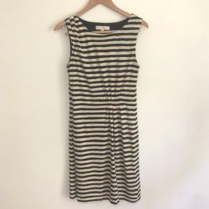 Loft Sleeveless Black Stripe Dress